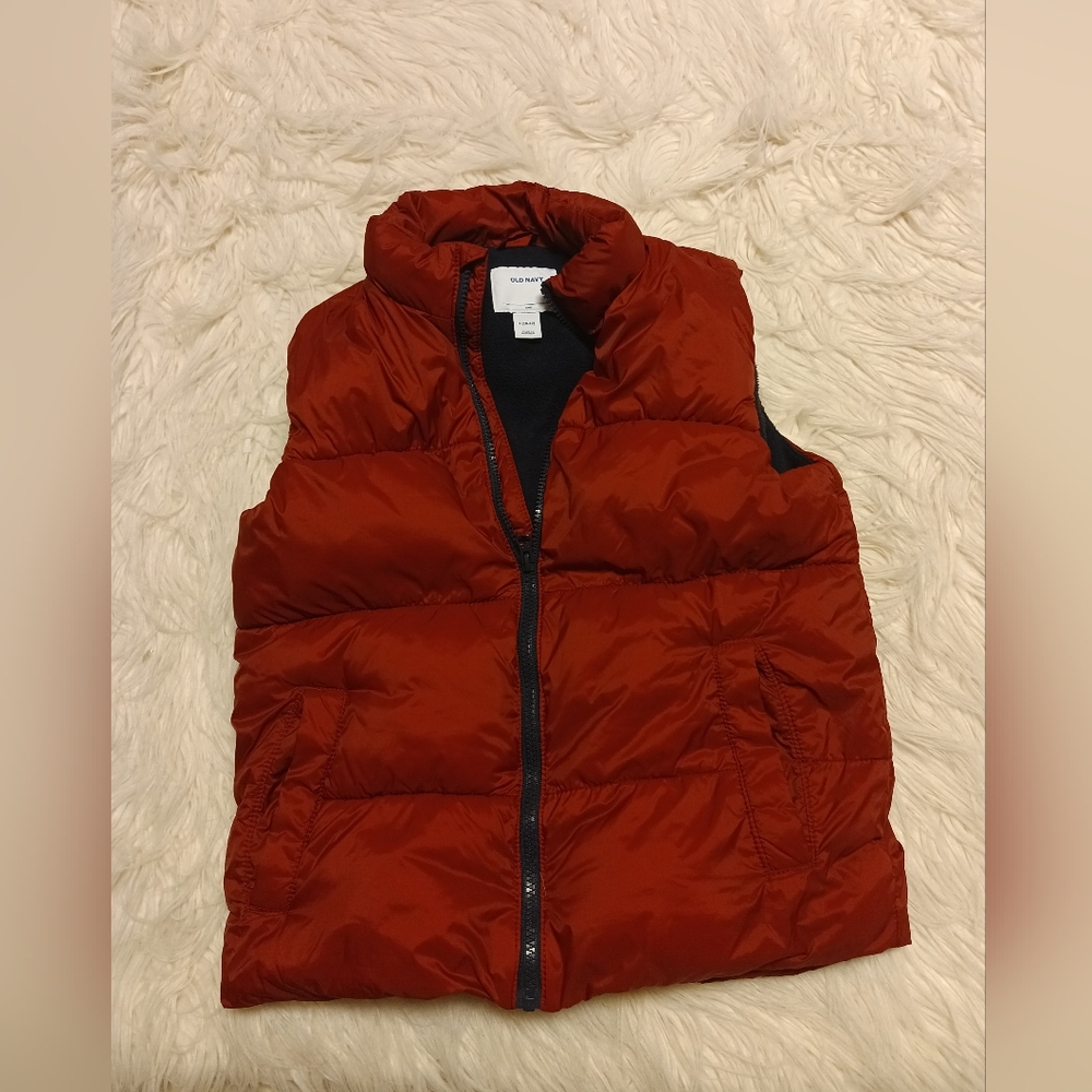Old Navy Boys Bubble Vest Jacket burgundy